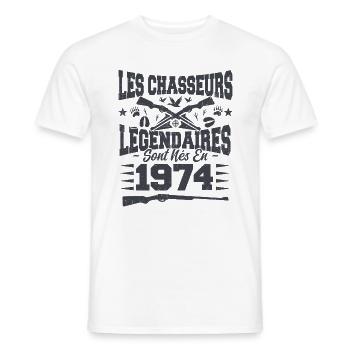 Chasseur légendaire nées en 1974 anniversaire - T-shirt homme - blanc - Devant - AI Model Male 178 dark (178cm)