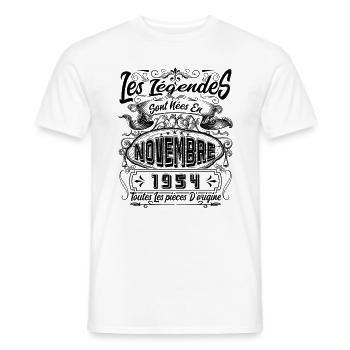 Les Légendes Sont Nées En Novembre 1954 Cadeau - T-shirt homme - blanc - Devant - AI Model Male 178 dark (178cm)