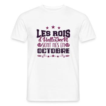 Les Rois D’halloween sont nés en octobre - T-shirt homme - blanc - Devant - AI Model Male 178 dark (178cm)
