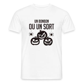 Un bonbon ou un sort - T-shirt homme - blanc - Devant - AI Model Male 178 dark (178cm)