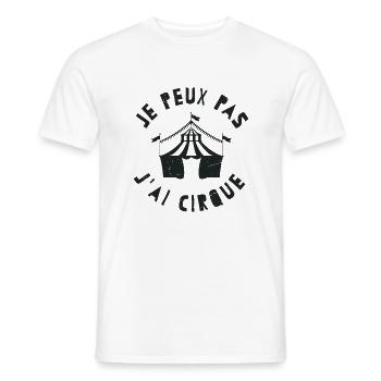 je peux pas j'ai cirque | cadeau citation humour - T-shirt homme - blanc - Devant - AI Model Male 178 dark (178cm)