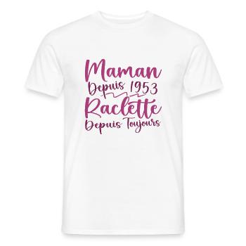 Maman depuis 1953 Raclette depuis toujours, Cadeau - T-shirt homme - blanc - Devant - AI Model Male 178 dark (178cm)