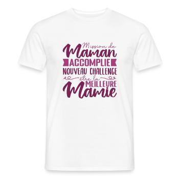 Mission de Maman Accomplie Mamie Annonce Grossesse - T-shirt homme - blanc - Devant - AI Model Male 178 dark (178cm)