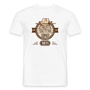 1971 | Cadeau D'anniversaire | Amoureux Du Chat - T-shirt homme - blanc - Devant - AI Model Male 178 dark (178cm)