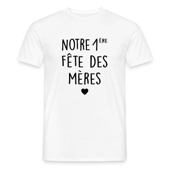 Fête des mères Première fête des mères Mère Fils - T-shirt homme - blanc - Devant - AI Model Male 178 dark (178cm)
