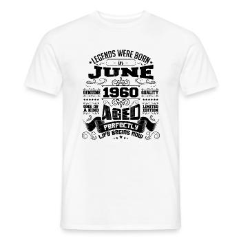 1960 Juin Anniversaire 1960 Juin | né en June 1960 - T-shirt homme - blanc - Devant - AI Model Male 178 dark (178cm)