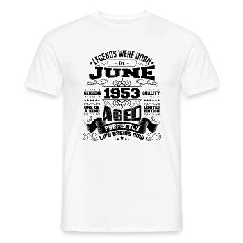 1953 Juni Jubiläum 1953 Juni | geboren im Juni 1953 - Männer T-Shirt - Weiß - Vorne - AI Model Male 178 dark (178cm)