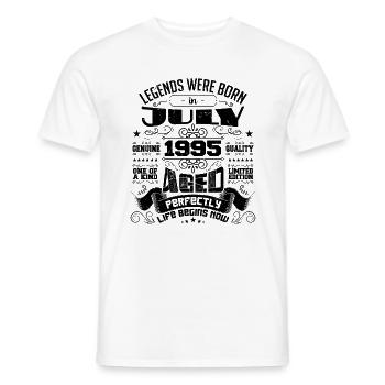 1995 Juli Geburtstagsgeschenk Juli 1995 - Männer T-Shirt - Weiß - Vorne - AI Model Male 178 dark (178cm)