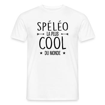 spéléologue / spéléologie / spéléo / alpiniste - T-shirt homme - blanc - Devant - AI Model Male 178 dark (178cm)