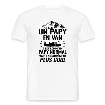 Cadeau Papy Van Camping Car Voyage Cadeau Papy - T-shirt homme - blanc - Devant - AI Model Male 178 dark (178cm)