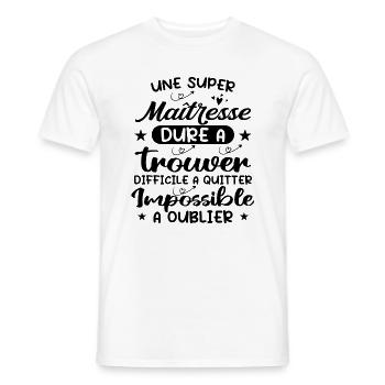 Une Super Maîtresse - T-shirt homme - blanc - Devant - AI Model Male 178 dark (178cm)