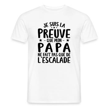 Preuve Que Papa Ne Fait Pas Que De L'escalade - T-shirt homme - blanc - Devant - AI Model Male 178 dark (178cm)