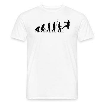 Handballer Evolution Geschenk Handball schwarz - Männer T-Shirt - Weiß - Vorne - AI Model Male 178 dark (178cm)