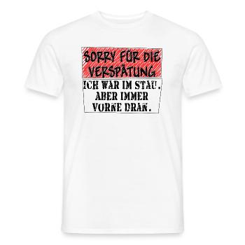 verspätung stau schwarz - Männer T-Shirt - Weiß - Vorne - AI Model Male 178 dark (178cm)