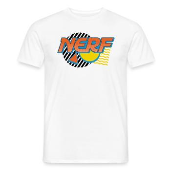 Nerf Retro 90s Logo - T-shirt homme - blanc - Devant - AI Model Male 178 dark (178cm)