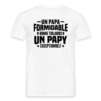 Un Papa Formidable Donne Un Papy Exceptionnel - T-shirt homme - blanc - Devant - AI Model Male 178 dark (178cm)