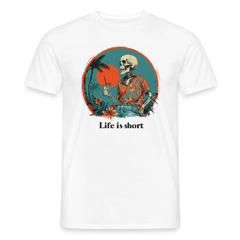 Squelette Vacances Plage Mer - T-shirt homme - blanc - Devant - AI Model Male 178 dark (178cm)
