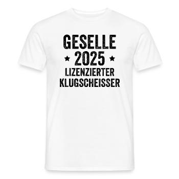 Geselle 2025 Lizenzierter Klugscheisser - Männer T-Shirt - Weiß - Vorne - AI Model Male 178 dark (178cm)