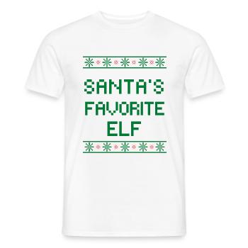Santa's favorite Elf - Männer T-Shirt - Weiß - Vorne - AI Model Male 178 dark (178cm)