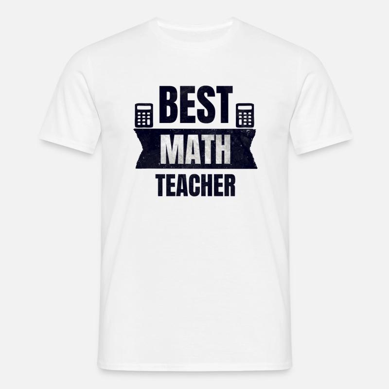 Bester Mathelehrer Geschenk - Männer T-Shirt - Weiß
