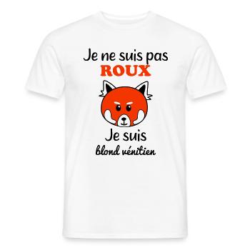 pas roux blond vénitien - T-shirt homme - blanc - Devant - AI Model Male 178 dark (178cm)