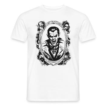 Illustration d’horreur vampire - T-shirt homme - blanc - Devant - AI Model Male 178 dark (178cm)