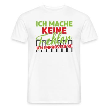 Klavier Pianist Ich mache keine Fehler - Männer T-Shirt - Weiß - Vorne - AI Model Male 178 dark (178cm)