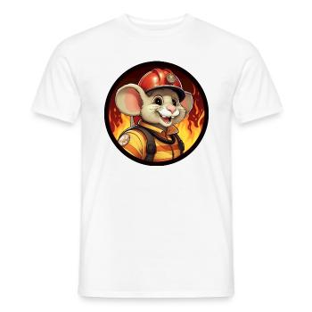 Feuerwehrmann Maus - Männer T-Shirt - Weiß - Vorne - AI Model Male 178 dark (178cm)