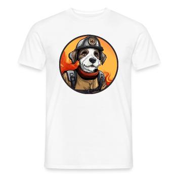 Feuerwehr Hund - Männer T-Shirt - Weiß - Vorne - AI Model Male 178 dark (178cm)