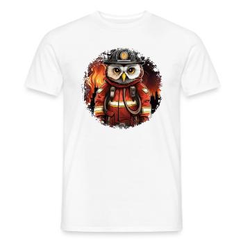 Hibou pompier - T-shirt homme - blanc - Devant - AI Model Male 178 dark (178cm)