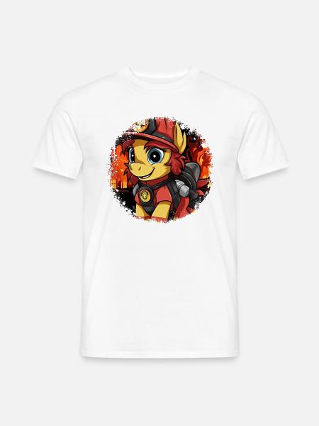 Feuerwehr Pony - Männer T-Shirt - Weiß