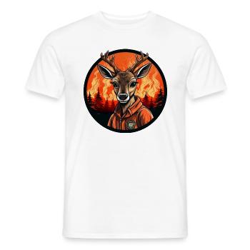 Feuerwehr Reh - Männer T-Shirt - Weiß - Vorne - AI Model Male 178 dark (178cm)