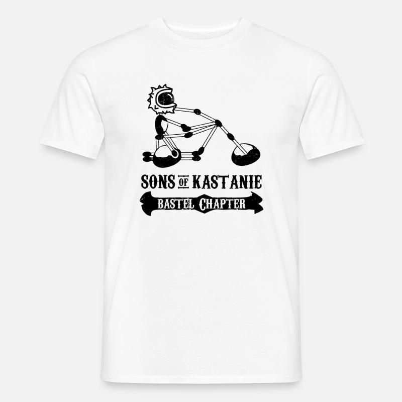Kastanienmännchen - Bastel Chapter Motorradfahrer - Männer T-Shirt - Weiß