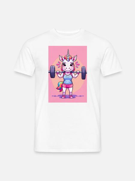 The Lifting Unicorn - Männer T-Shirt - Weiß