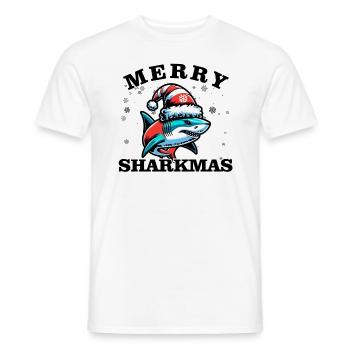 Merry Sharkmas - Noël - T-shirt homme - blanc - Devant - AI Model Male 178 dark (178cm)