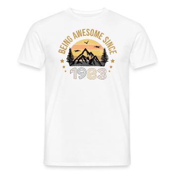 Being Awesome Since 1983 - Gift Idea - Men's T-Shirt - white - Front - AI Model Male 178 dark (178cm)