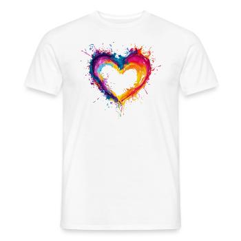 Buntes Herz Liebe Valentinstag Geschenk - Männer T-Shirt - Weiß - Vorne - AI Model Male 178 dark (178cm)