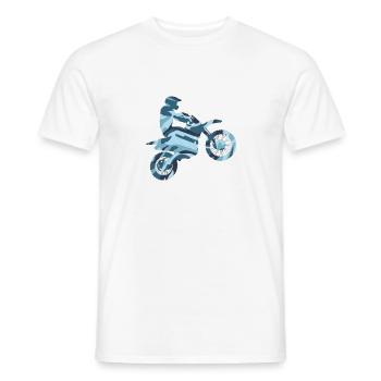 Motorcross freestyle in camo look - Men's T-Shirt - white - Front - AI Model Male 178 dark (178cm)