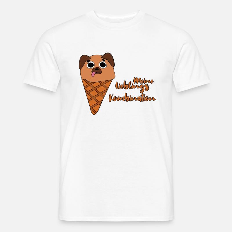 Hund im Eis - Männer T-Shirt - Weiß