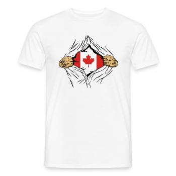 Drapeau du Canada Feuille d’érable Drapeau canadien Canada - T-shirt homme - blanc - Devant - AI Model Male 178 dark (178cm)
