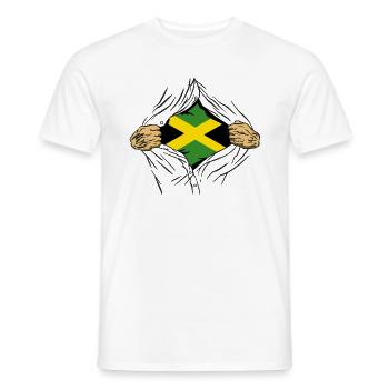 Drapeau jamaïcain Drapeau jamaïcain Jamaïque Vintage - T-shirt homme - blanc - Devant - AI Model Male 178 dark (178cm)