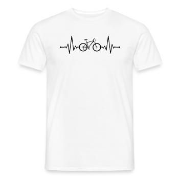 Cycliste Vélo Fréquence Heartbeat Noir - T-shirt homme - blanc - Devant - AI Model Male 178 dark (178cm)
