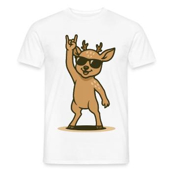 Rock'n'Rudel Rehpower - Men's T-Shirt - white - Front - AI Model Male 178 dark (178cm)