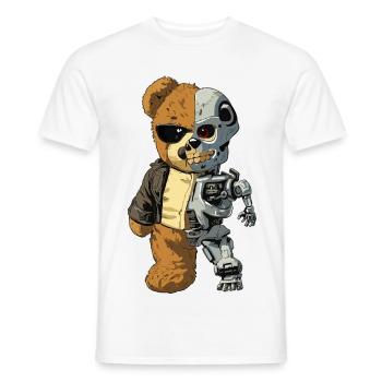 Ours Robot Cyborg - T-shirt homme - blanc - Devant - AI Model Male 178 dark (178cm)