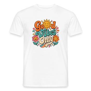 Le seul Retro Floral de Good Vibe - T-shirt homme - blanc - Devant - AI Model Male 178 dark (178cm)