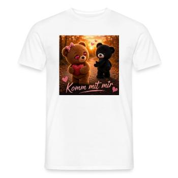 Komm mit mir – Süße Teddybären - Männer T-Shirt - Weiß - Vorne - AI Model Male 178 dark (178cm)