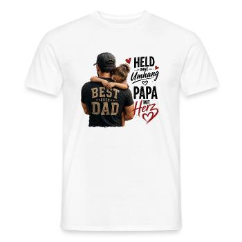Best Dad Ever Herzumarmung - Männer T-Shirt - Weiß - Vorne - AI Model Male 178 dark (178cm)