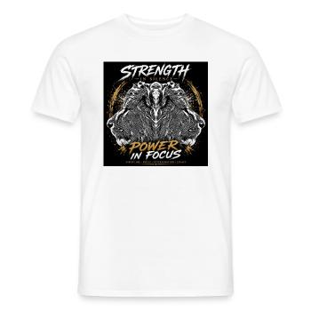 Pouvoir dans le silence : Focus Design - T-shirt homme - blanc - Devant - AI Model Male 178 dark (178cm)