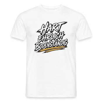 Hart Ehrlich Bodenständig Shirt - Männer T-Shirt - Weiß - Vorne - AI Model Male 178 dark (178cm)