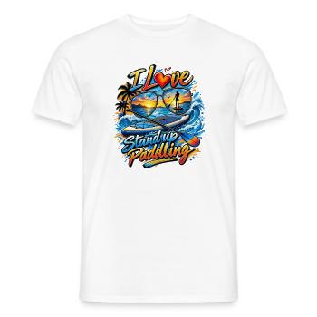 Me encanta el paddle up - Camiseta hombre - blanco - delante - AI Model Male 178 dark (178cm)